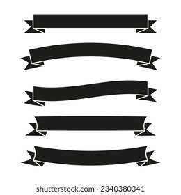 Ribbon banner icon set. Vector illustration. Eps 10.