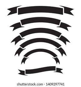 ribbon banner icon,flat design  isolated on a white background,Fill and stroke colors are global,Vector illustration. Place for your text. Ribbons for business and design. Design elements