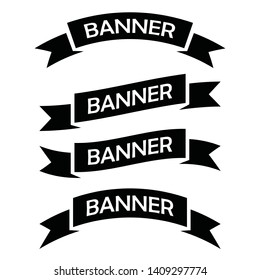 ribbon banner icon,flat design  isolated on a white background,Fill and stroke colors are global,Vector illustration. Place for your text. Ribbons for business and design. Design elements