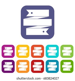 Ribbon banner icons set