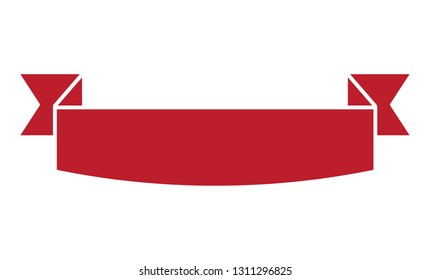 Ribbon banner isolated on white background. Trendy ribbon banner for web site, tag, label, sticker and badge. Creative art concept, vector illustration