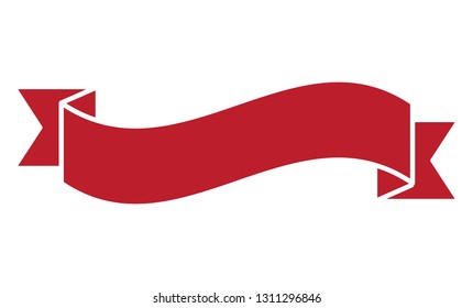 Ribbon banner isolated on white background. Trendy ribbon banner for web site, tag, label, sticker and badge. Creative art concept, vector illustration