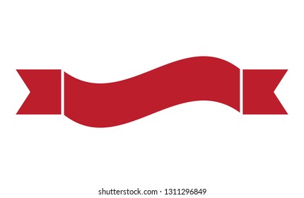 Ribbon banner isolated on white background. Trendy ribbon banner for web site, tag, label, sticker and badge. Creative art concept, vector illustration