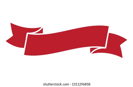 Ribbon banner isolated on white background. Trendy ribbon banner for web site, tag, label, sticker and badge. Creative art concept, vector illustration