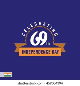 Ribbon banner with lettering. Creative Indian Independence Day, Tri Color India Freedom Day Background. 15th August Sale banner template. vector illustration