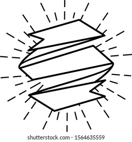 ribbon banner line art icon