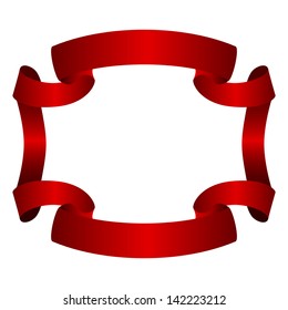 Ribbon banner red frame