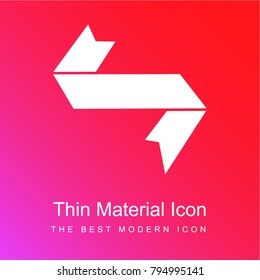 Ribbon banner red and pink gradient material white icon minimal design