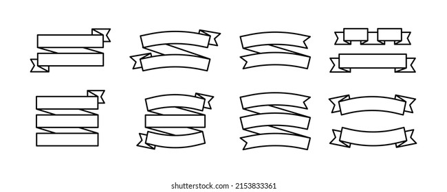 Juego de banners de cinta de opciones. Colección de cinta lineal negra. Marca, etiqueta, colección de etiquetas. EPS gráfico vectorial 10