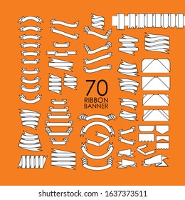 Ribbon Banner Set. Collection Of  Label Templates. Vector,70 Banners.