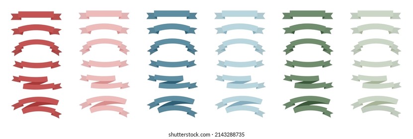 Ribbon banner set. Set of colorful ribbons banners . Isolated on white background. ector Ribbons Banners . 10 eps