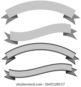 Ribbon banner set. Decorative scroll Vector. Vintage tape illustration. Modern paper design.