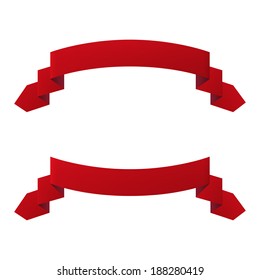 Ribbon banner set of design element icons isolated on white background. Vector illustration