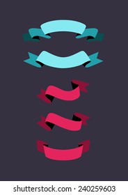 Ribbon banner set in flat design