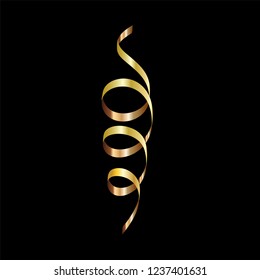 Ribbon banner set. Golden ribbons.Vector illustration.