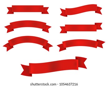 Ribbon banner set isolated on white background. Vector illustration. Eps 10.