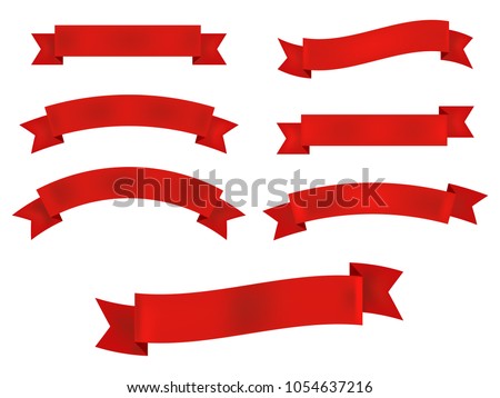 Ribbon banner set isolated on white background. Vector illustration. Eps 10.