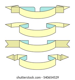 ribbon banner set on white background