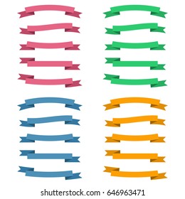 Ribbon banner set on white background