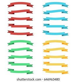 Ribbon banner set on white background