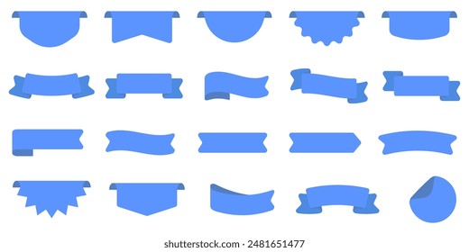 Ribbon banner set. Price tag collection.