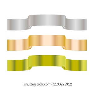 Ribbon banner set promotional with colorful
