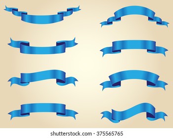 Ribbon banner set.Set of ribbons.Vector illustration.