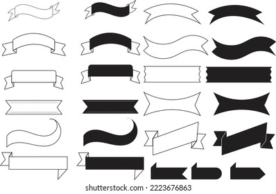 Juego de banners de cinta de opciones. Cintas simples. Vector