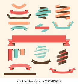 Ribbon Banner Set Vector design elements