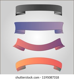 ribbon banner set, vector illustration