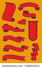ribbon banner set vector illustration