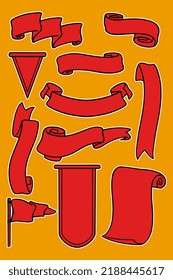 ilustración vectorial de conjunto de banderas de cinta
