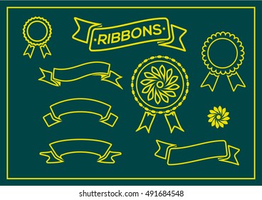 Ribbon banner set. Vector illustration.