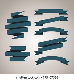 ribbon banner set, vector illustration