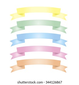 Ribbon banner set vector isolated on white background