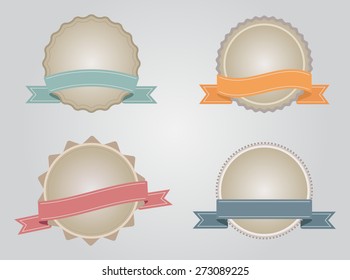 Ribbon banner set.Label with ribbon set.Vector illustration.