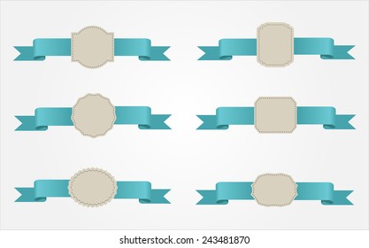 Ribbon banner set.Vector illustration.