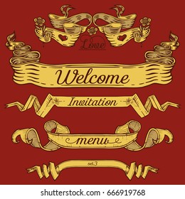 Ribbon banner set.Vector ribbons.