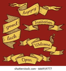 Ribbon banner set.Vector ribbons.