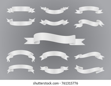 Ribbon Banner Setvector White Ribbons Stock Vector (Royalty Free ...