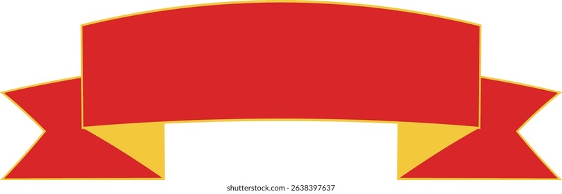 Ribbon banner, Simple red ribbon, Vector