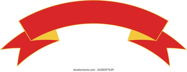 Ribbon banner, Simple red ribbon, Vector