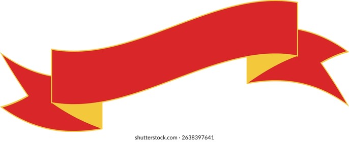 Ribbon banner, Simple red ribbon, Vector