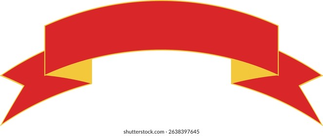 Ribbon banner, Simple red ribbon, Vector