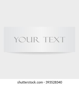 Ribbon banner. Simple white banner for your design. Vector illustration, eps 10