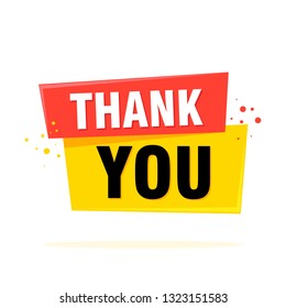 Ribbon banner with text Thank You for emotion, blame and curiosity. Vector Illustration.