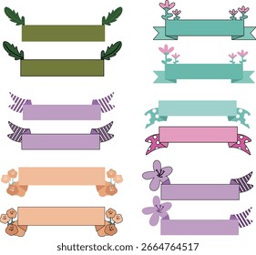 ribbon banner title point set