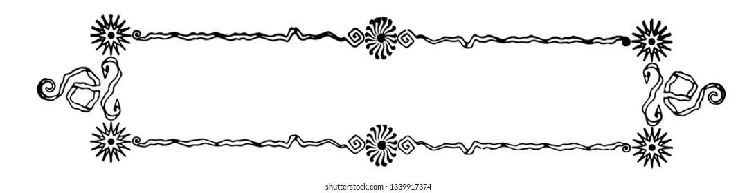 Ribbon banner is a unique pattern, vintage line drawing or engraving illustration.