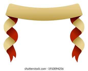 Ribbon banner vector illustration | gold and red