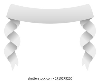 Ribbon banner vector illustration | silver